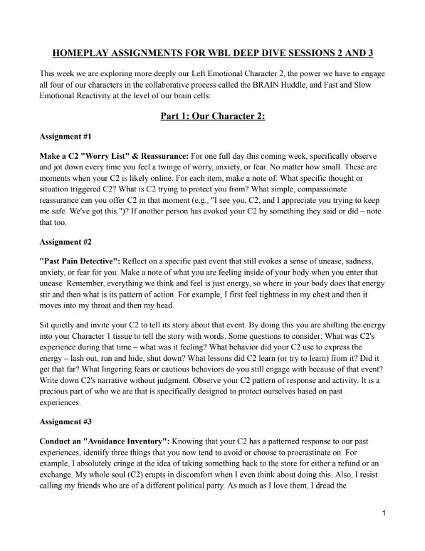 Homeplay Weeks 2 and 3